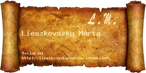 Lieszkovszky Márta névjegykártya